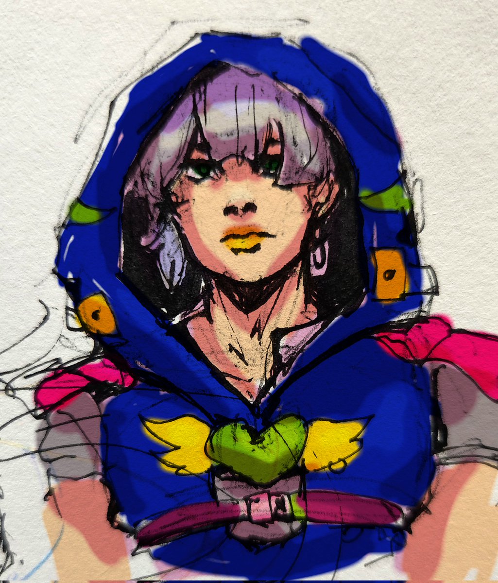 I dont have my IPad,  but here's something I sketched then colored over in IBIS #Jojolands #Jojo9 #jjbafanart
