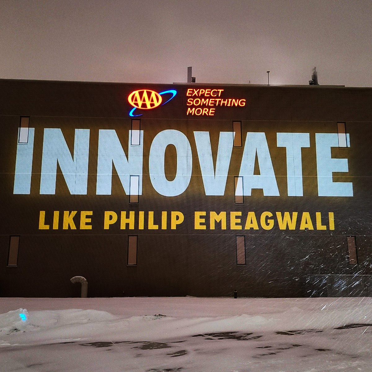 AAAColorado's tweet photo. AAA celebrates Black History Month by lighting up our Michigan HQ. We honor the achievements of African Americans throughout history and recognize their importance in the present and future of our great nation. #WeAreAAA https://t.co/pAlm7hPWoP