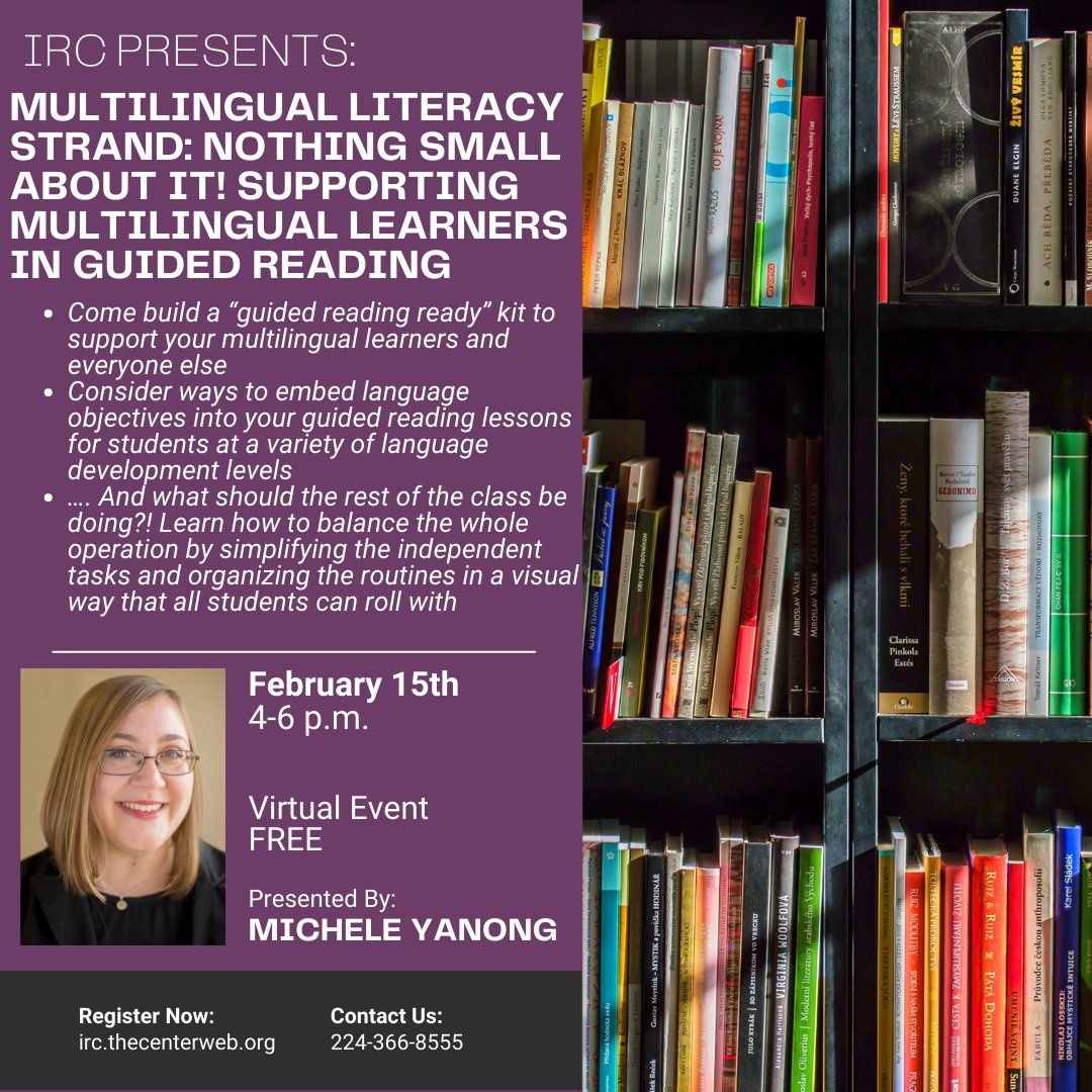 Build a "guided reading ready" kit and take home a host of best practices &amp; resources for reading instruction with this FREE PD credit workshop from <a href="/MrsYanong/">Michele Yanong</a> on 2/15: irc.thecenterweb.org/workshop/multi…