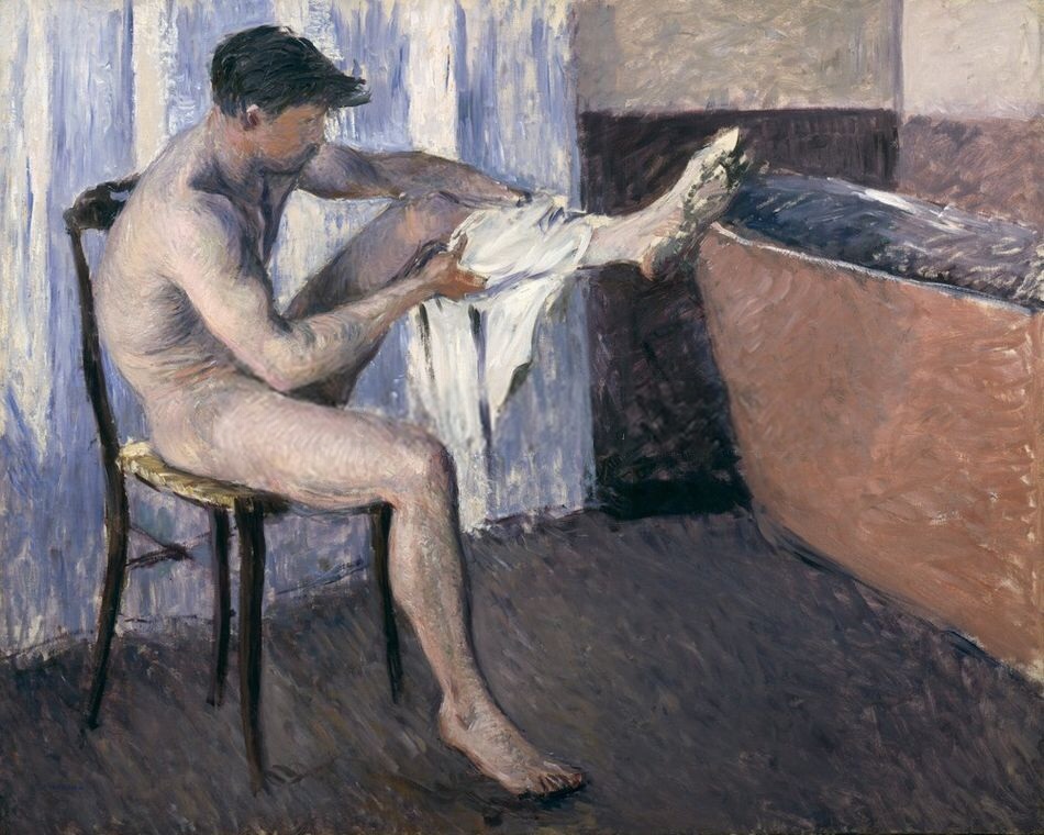 DargelosElea's tweet photo. Nouvel écho après consultation du Catalogue raisonné des œuvres peintes de Munch (Gerd Woll) : Homme s’essuyant la jambe de Caillebotte (1884) et Après le bain de Munch (1892) https://t.co/tPCAOa4q2J