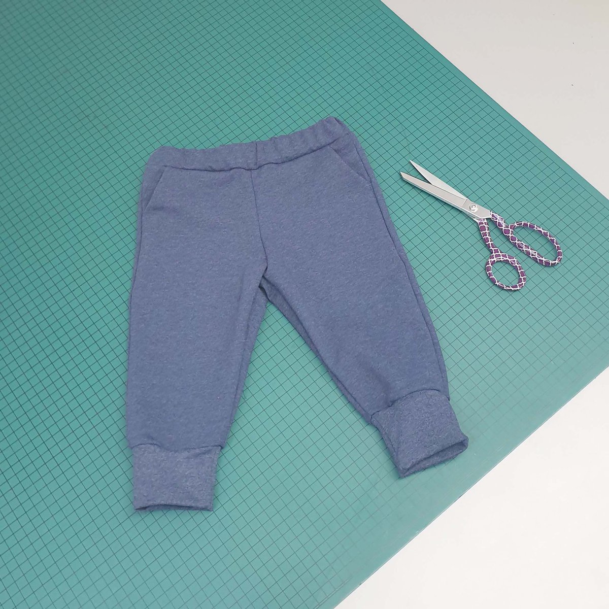How cute are these #josephjoggers! Made by Linda for her young grandson from recycled sweatshirt fabric to coordinate with the #theodorsweatshirt she recently made him. #sewingclassesleicester