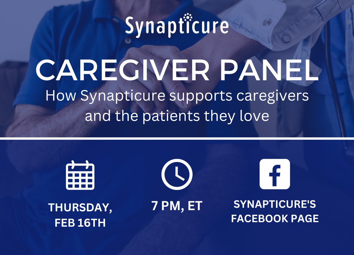 synapticure's tweet photo. Did you know that National Caregivers Day is this week? ❤️🤲

At Synapticure, we're celebrating the best way we know: We're hosting a live panel with incredible caregivers to #Synapticure patients. RSVP using the link below to join us on Thursday at 7p!

https://t.co/9xjyyoe7Yf https://t.co/AebC9Jr25w