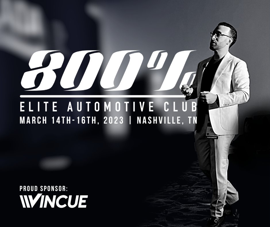 vincueauto's tweet image. LET'S. DO. THIS. 

Danny will be joining Glenn Lundy for the 800% Elite Automotive Club, March 14th-16th in Nashville. Stay tuned for more details! 

#VINCUE #automotive #800percent