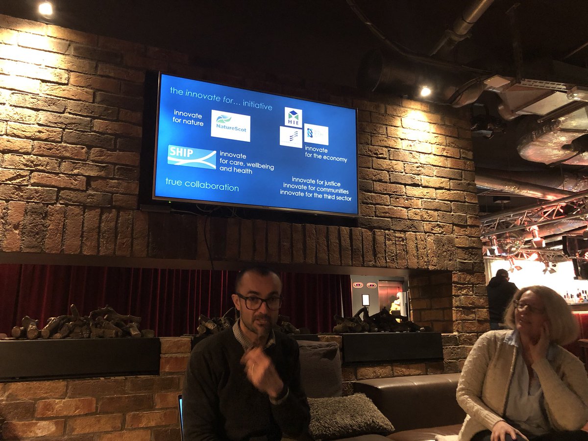 Listening to Jiveen MacGillivray talk about CivTech at TechMeetup Inverness