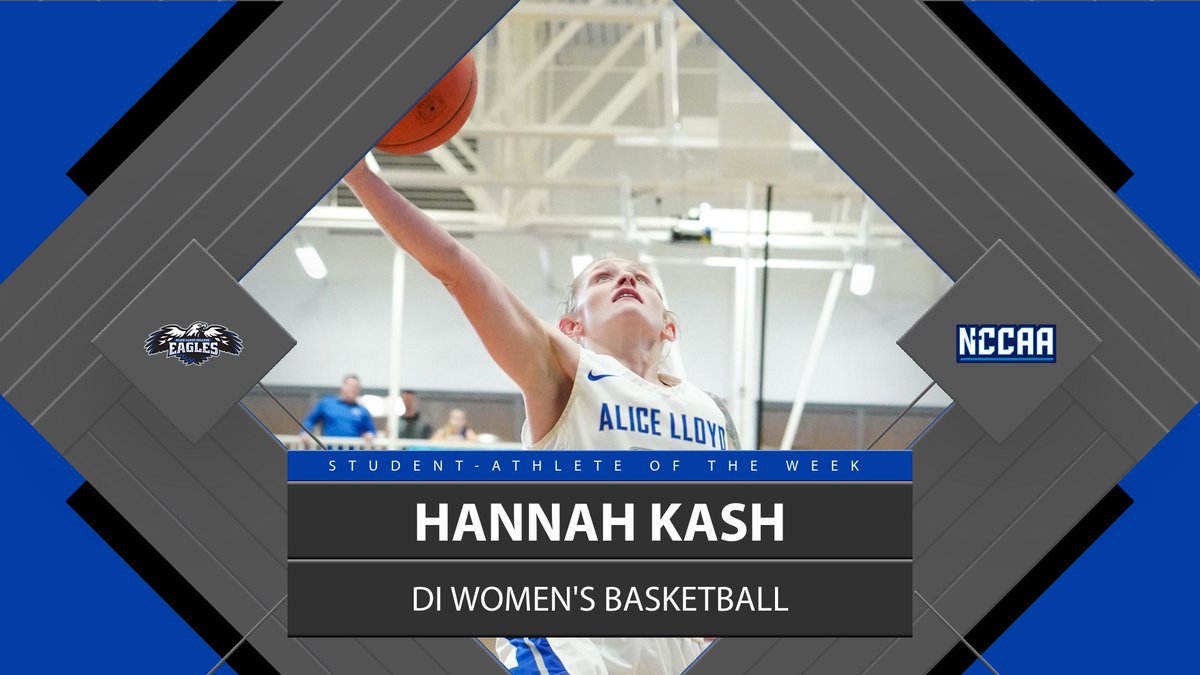 TheNCCAA's tweet photo. 🏀 Student-Athlete of the Week 🏀
DI Women's #NCCAABasketball
𝐇𝐚𝐧𝐧𝐚𝐡 𝐊𝐚𝐬𝐡, Alice Lloyd College
https://t.co/ln1cCIBYm1 | #PlayForHim https://t.co/ByA1Iv5n4G