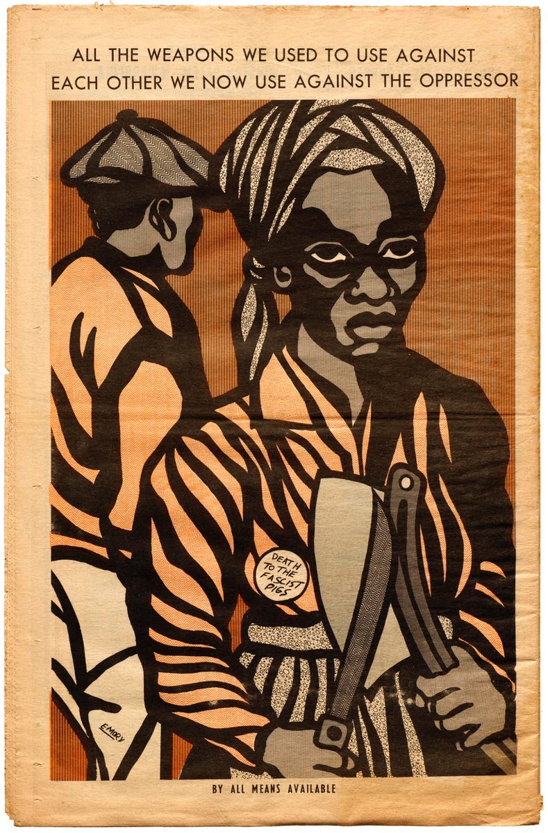 CindyDeColores's tweet image. Pósters hechos para el Black Panther Party por el ministro de cultura de su partido, el artista estadounidense Emory Douglas.