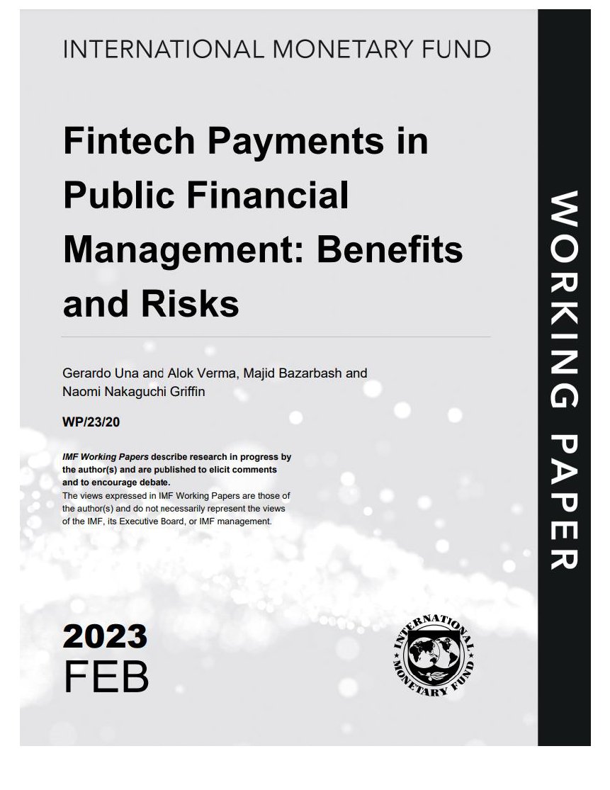 Fintech are transforming payment system, while they are facing operational risks. Integrating fintech into public finances, could bring benefits for improving fiscal transparency, budget execution, and cash management. More at new this IMF #WorkingPaper 👇 imf.org/-/media/Files/…