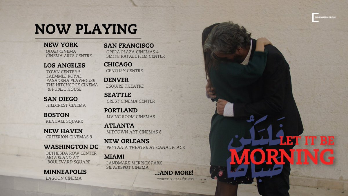 Make plans to see the clever and wistful LET IT BE MORNING this week, #NowPlaying in even more cities across the country.