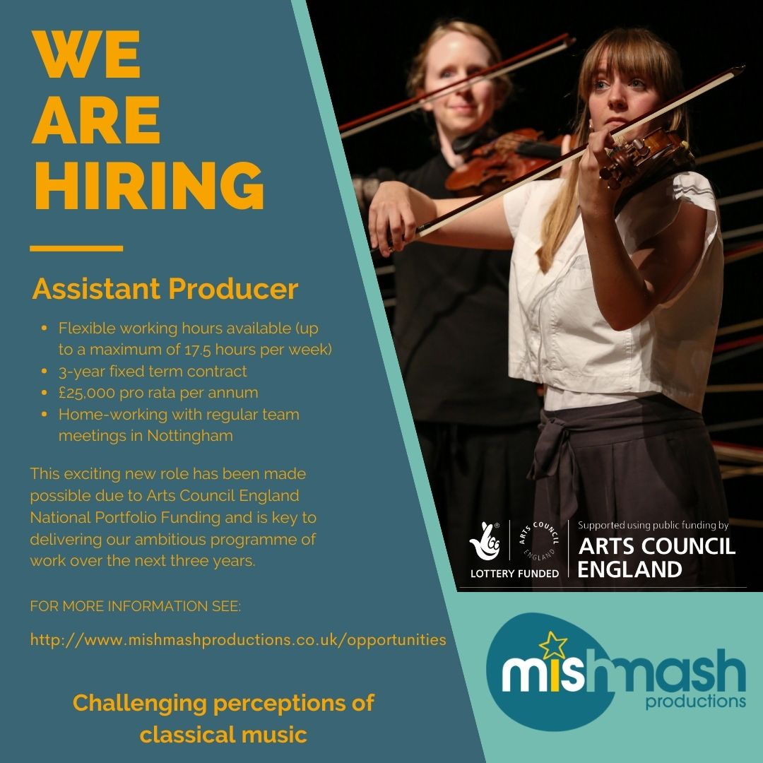 MishMashProds's tweet image. Now, this is exciting!  Please share far and wide. mishmashproductions.co.uk/opportunities @Nottchamberfest @NottMusicHub @nottsmusichub @NottsLibraries @InspireYthArts @NottmPlayhouse @Nottm_Contemp @MfENotts @sinfoniavivauk @TheCBSO @thesparkarts @MightyCreatives @LakesideArts