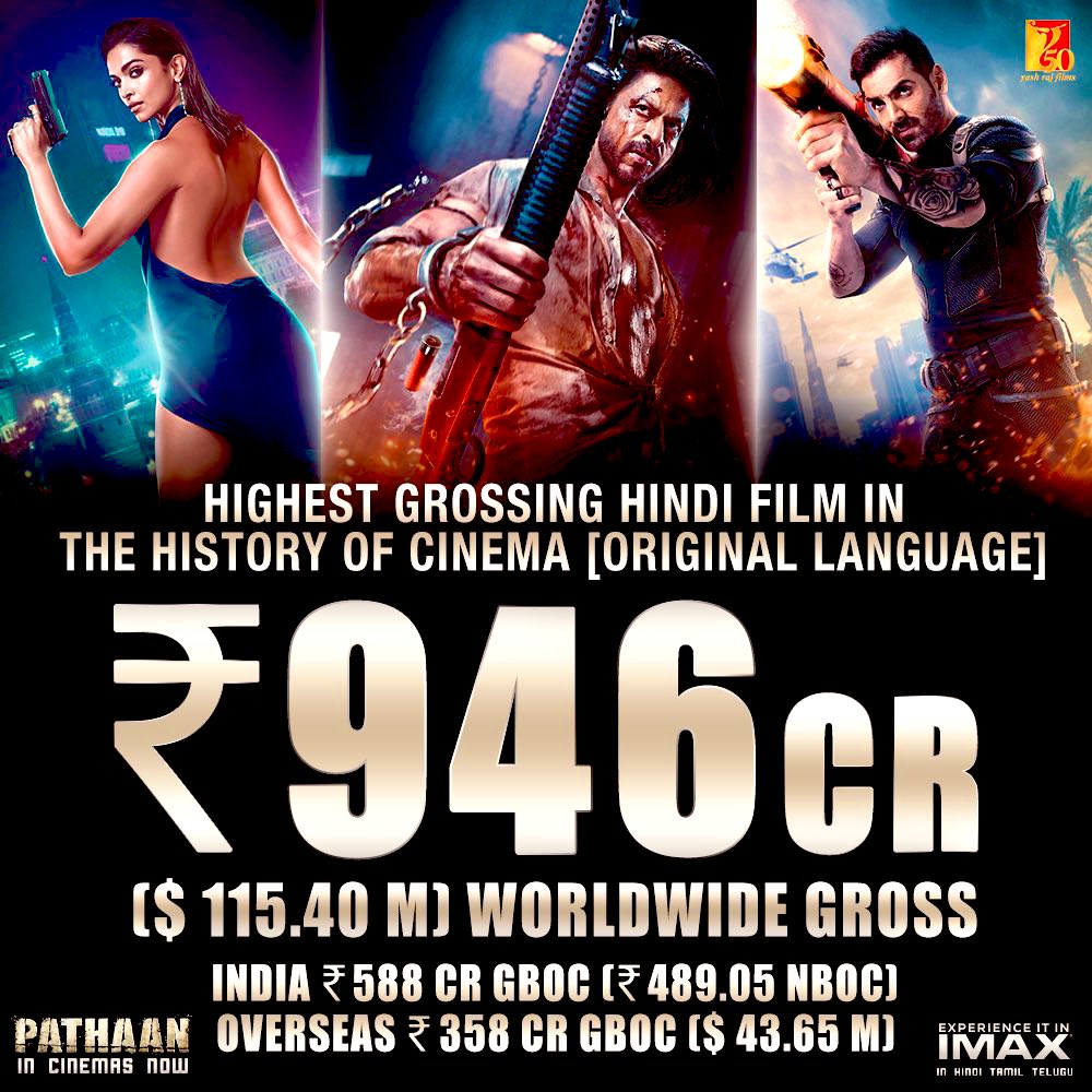 iammnaim's tweet photo. #Pathaan SRKians❤️

#BoxOfficeCollectionWorldwide
In 19days! 946 Cr! INR

#ShahRukhKhan #ShahRukh #SRKians #DeepikaPadukone #JohnAbraham #BoxOffice #PathaanCollection #SRK
@iamsrk @PathaanTheFilm #KingIsBack https://t.co/STSfDQkNlS