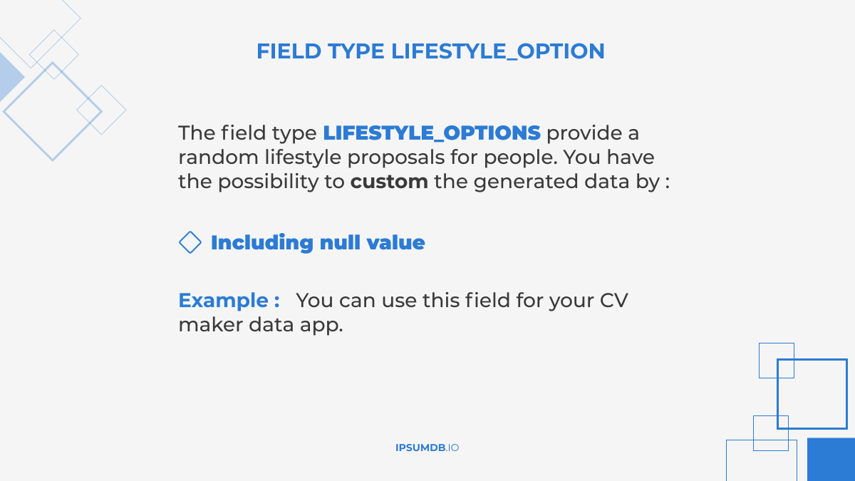 ipsumdb's tweet photo. Find the field type #lifestyle here : https://t.co/fCiMJj83OD #Data #generator #dataanalytics #JSON #SQL #datagenerator #CaParleDev #buildinpublic #flutter #Flutterweb #flutterapp #flutterdeveloper #webapplication #database #testing #datavisualization #API
@gilleskidjo https://t.co/RVBzYLFfXo