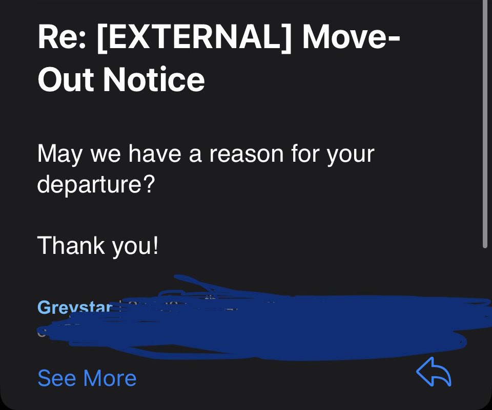 notbaileym's tweet photo. Anyone else get an exit survey from your apartment’s leasing office? https://t.co/A1deVuzdaB