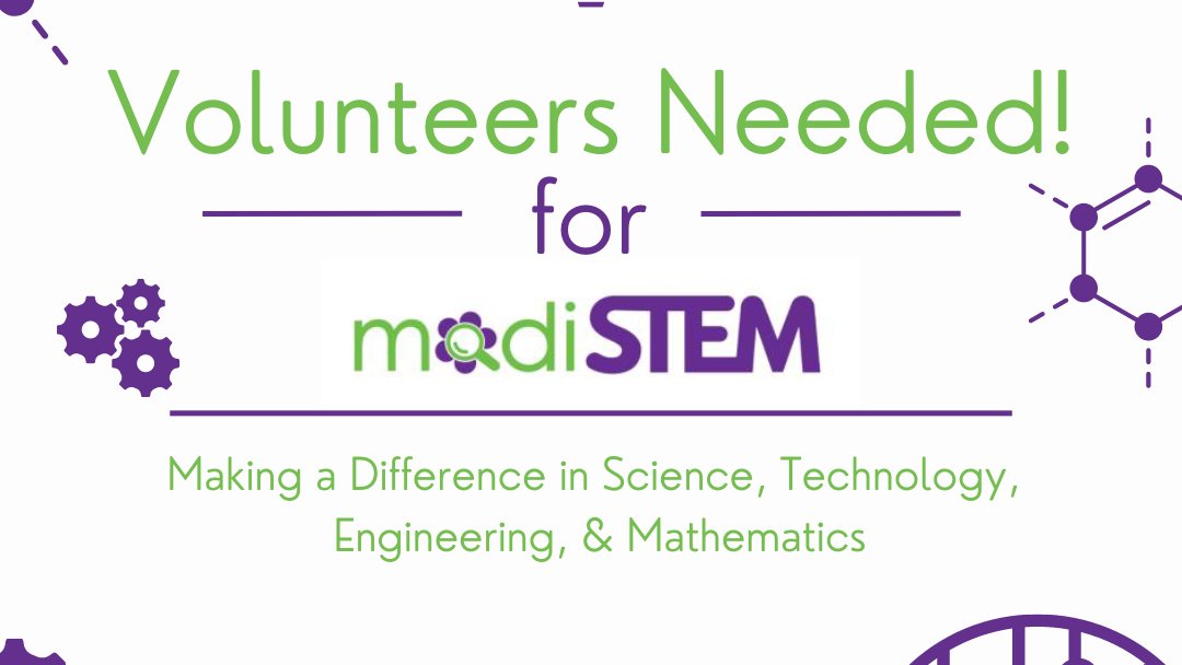 Help the next generation of STEM enthusiasts! Join @madistem_jmu March 25, 2023 from 9am-3:30pm. Sign up to volunteer at bit.ly/madiSTEM_volun…
