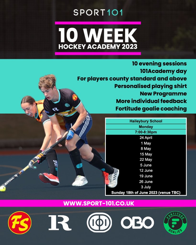 Sport 101 - 10 Week Hockey Academy 2023 (Haileybury) #Pitchero
hertford-hockey.co.uk/calendar/event…