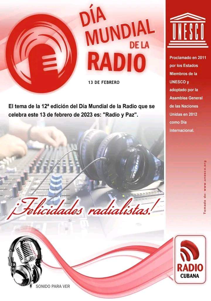 La Radio un medio que educa, informa, entretiene, un medio que enamora...Felicidades radialistas.
#MejorEsPosible
#LaIslaMasCercaDeTi.
@Miriam33049385