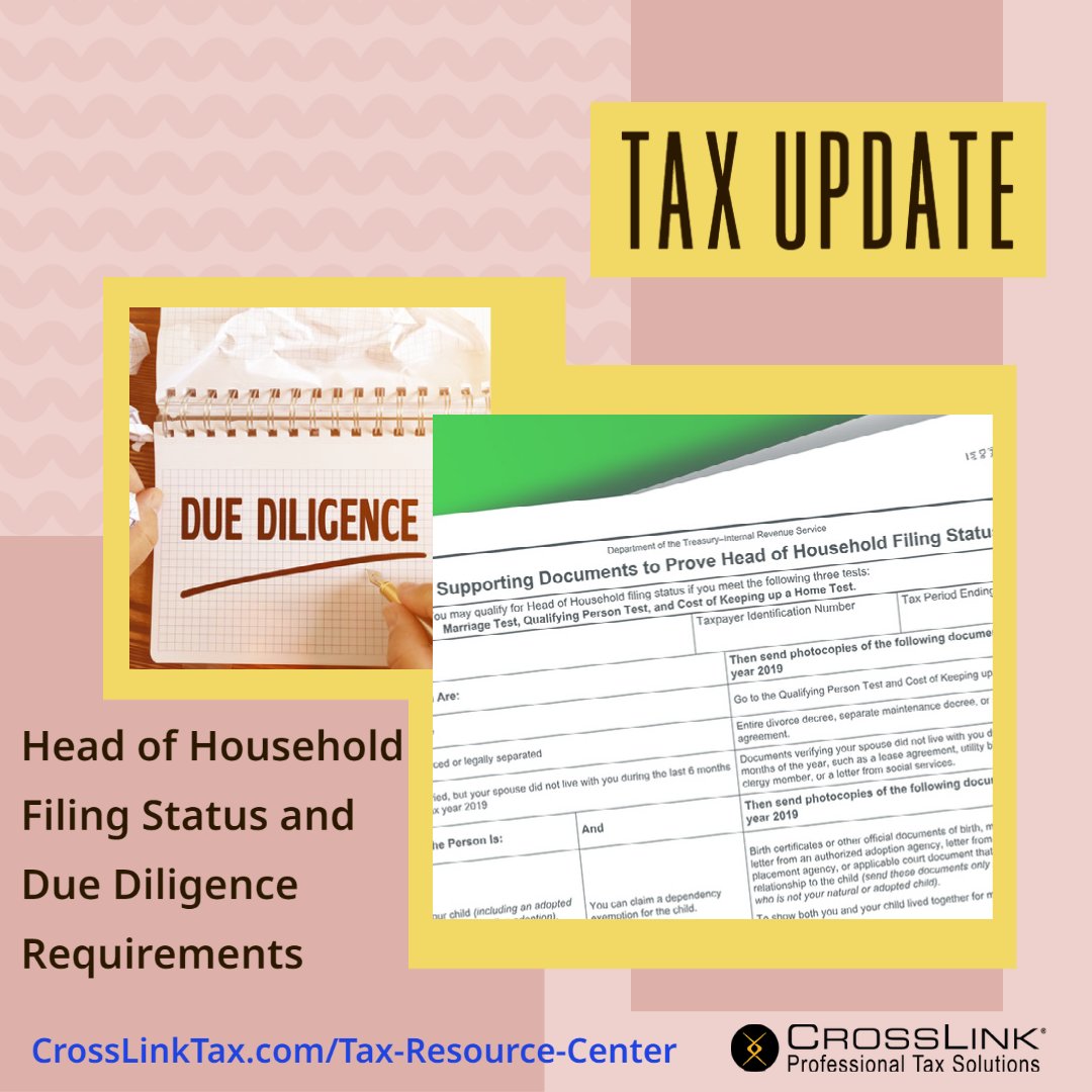 CrossLink on Twitter "TAX UPDATE Head of Household Due Diligence and Filing Requirements Read