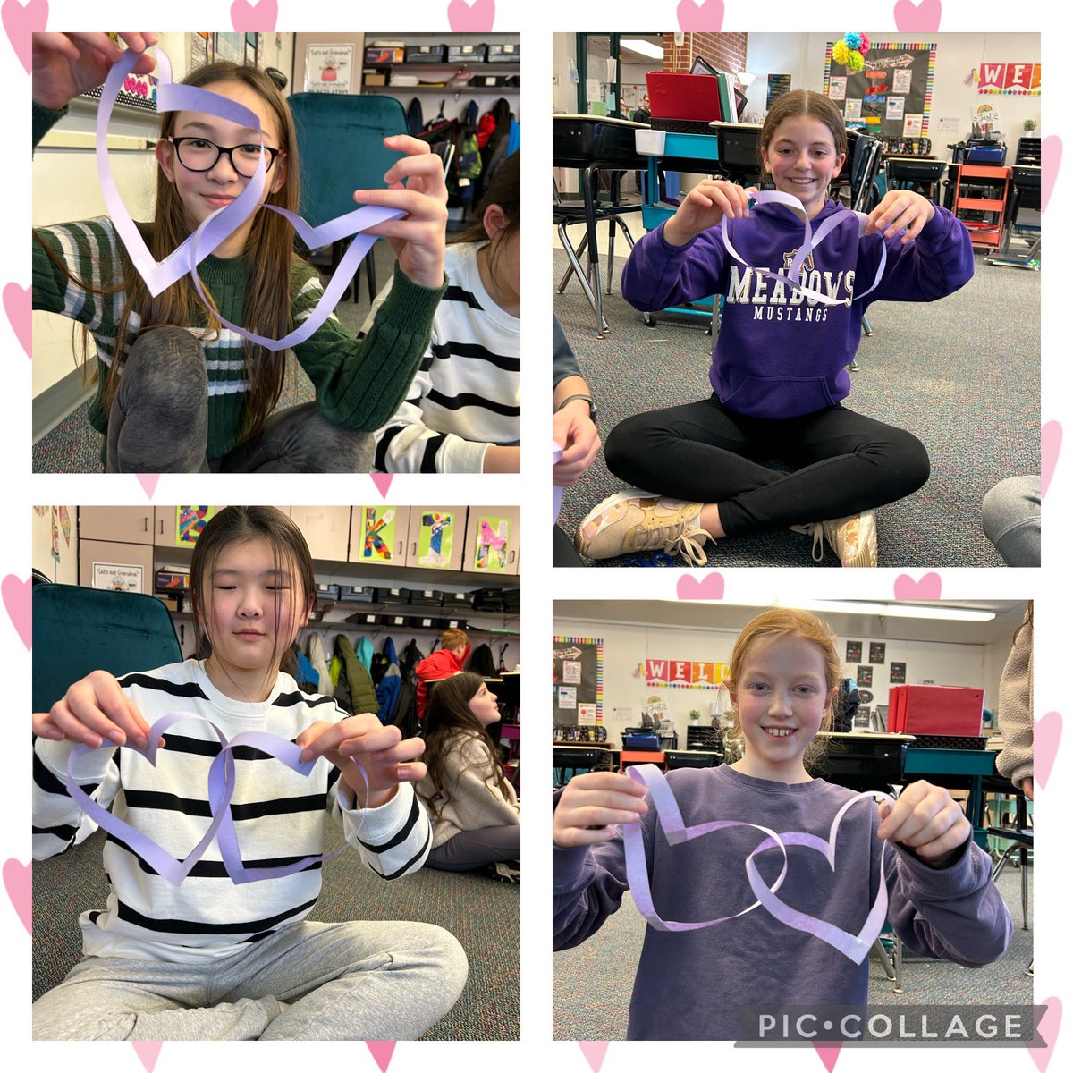 Creating Möbius strip Valentine hearts was quite the challenge. Always a fun time in 5th grade math <a href="/MrsKDarby/">Kelly Darby</a> <a href="/mathequalslove/">Sarah Carter</a> #wgleads #d25itspersonal