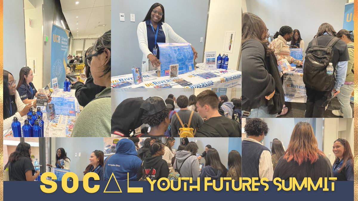 Center for Healthy Communities (@ucr_chc) on Twitter photo SoCal Youth Futures Summit, February 10, 2023
Last Friday, we tabled at the summit. It was a great opportunity for us to engage our #youth on getting involved in our volunteer opportunities.
For more information DM us or email us at CHC@medsch.ucr.edu SoCal Youth Futures Summit, February 10, 2023
Last Friday, we tabled at the summit. It was a great opportunity for us to engage our #youth on getting involved in our volunteer opportunities.
For more information DM us or email us at CHC@medsch.ucr.edu