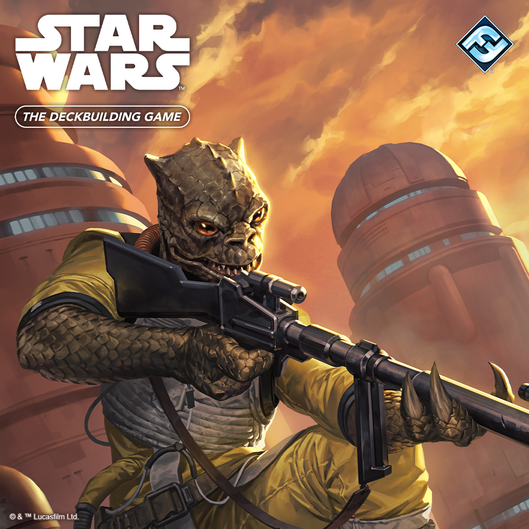 FFGames's tweet photo. In Star Wars: The Deckbuilding Game, both the Imperial and Rebel player can enlist the help of the infamous bounty hunter Bossk. The only question is, who will hire him first?

Download this new wallpaper now: https://t.co/WrbVyCNZ5h https://t.co/0Nu4fP9Zti