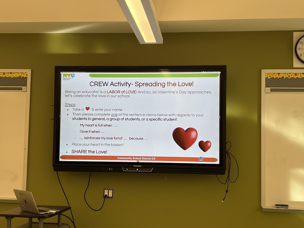 QMs419's tweet photo. Our team expressed their love for our students during our staff CREW session today! Our love for our students drives our passion everyday. #spreadlove #itsthetigerway @NYC_District24 @NYCOutwardBound https://t.co/DDmkugJMyx