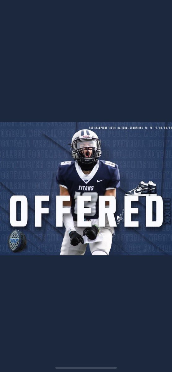 #AGTG Blessed to receive my 6th official offer from Westminster College. <a href="/CoachBlake41/">David Blake</a> <a href="/CoachChidester/">Coach Jake Chidester</a> <a href="/yoefootball/">Yoe Football</a>