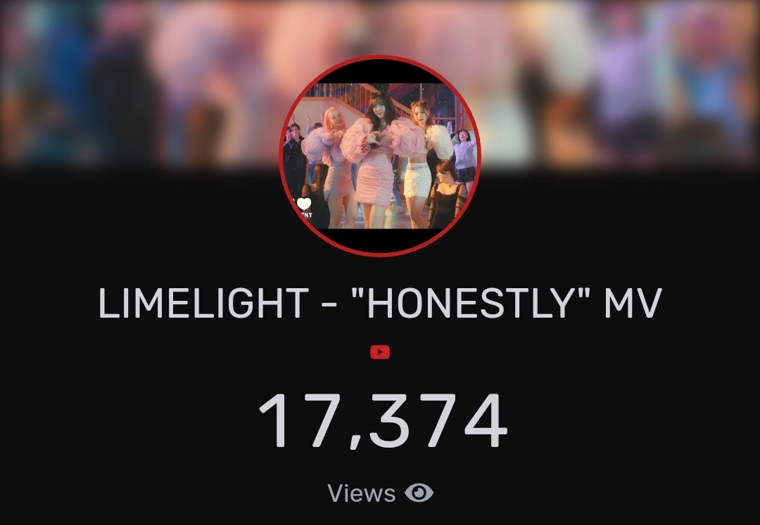 limelightchart's tweet image. .@Limelightseoul "HONESTLY" MV has surpassed 17K+ views on YouTube.

youtu.be/0PkIeKsYHck

#HonestlywithLimelight
#아네슬리_라임라잇
#라임라잇 #ライムライト #LIMELIGHT