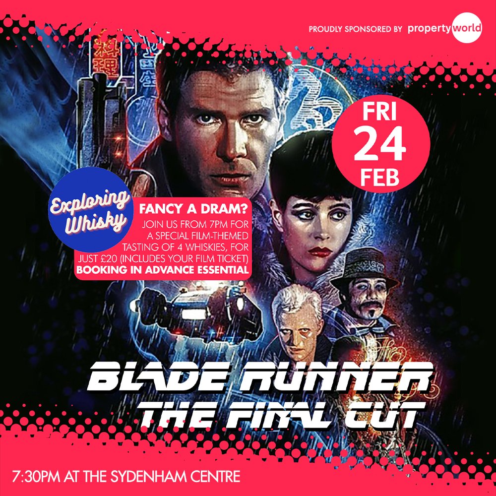 Join us in celebrating the 40th anniversary of this ageless, iconic #cinemaclassic with a screening of its definitive #finalcut, combined with a Film-Themed Whisky tasting by <a href="/exploringwhisky/">exploringwhisky</a> !🎬🥃
#bladerunner #filmnight #RidleyScott #HarrisonFord #vangelis #RutgerHauer #se26
