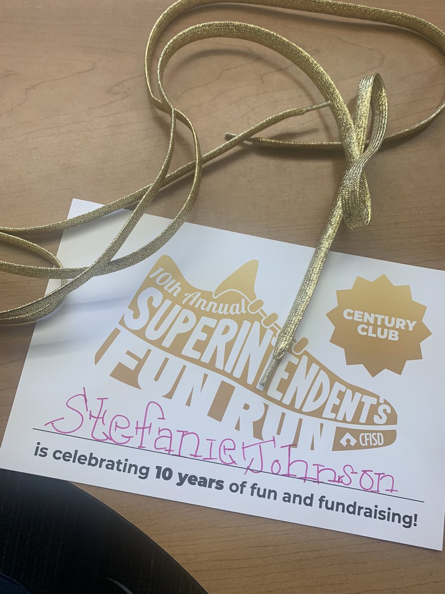 Look what I got today! Register for the Fun Run-it’s soooo much fun! #centuryclub #cfisdfunrun <a href="/WoodardCFISD/">Woodard Elementary</a>