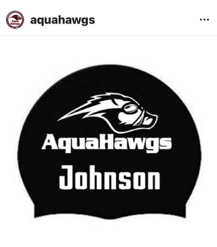 Personalized practice black silicone swim caps are now available for preorder on HawgShop.org (please make sure to type your swimmer name as you want it to appear in ALL CAPITAL LETTERS in the "notes field"). The order deadline is Sunday, March 5th.
