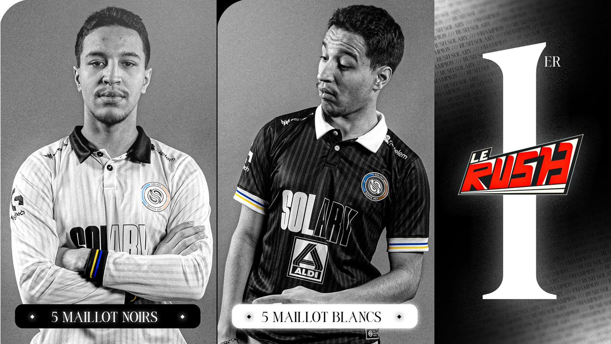 Amiral_lol's tweet image. Yo l'équipe, ayant gagné le Rush de début de saison de Solary, je fais gagner à ma communauté 5 maillots noirs et 5 blancs par tirage au sort !🎁 

Pour participer : 

👤 Follow @Amiral_lol &amp;amp; @SolaryTV 
💬Commentez : Noir ⚫️ ou Blanc ⚪️
🔁 RT &amp;amp; ❤️ Like ce post

Tas le 28 Février