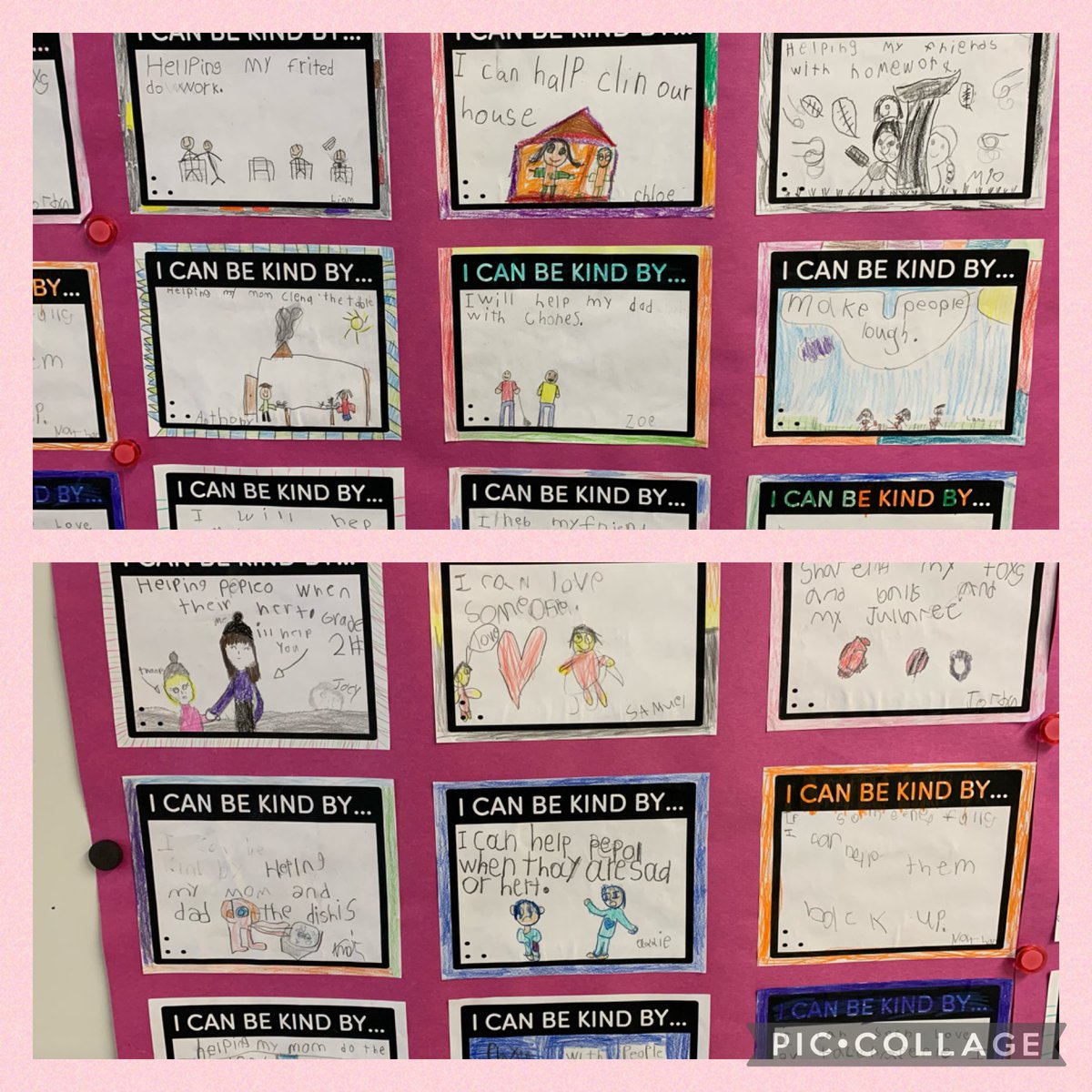 I can be kind by… Great way to start off our Kindness Week Ms. Brown’s Gr. 2s.  How will you be kind today? #ocsbKindness ⁦<a href="/JohnPaulIIOCSB/">St. John Paul II School</a>⁩