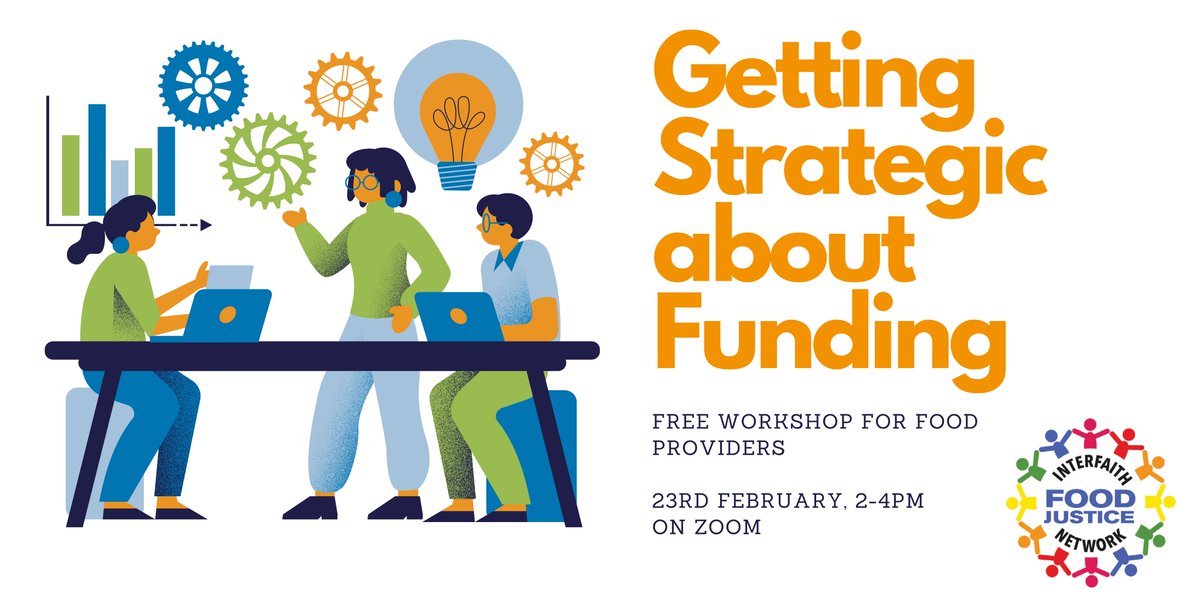 InterfaithGlasg's tweet photo. Getting Strategic about Funding!
23 February, 2-4pm, on zoom.

The Interfaith Food Justice Network invites you to an afternoon of practical advice and support around fundraising. With speakers from @FiCScotland, @nourishscotland, and @GlasgowCVS 
https://t.co/jvHyHHLrYx https://t.co/CY6ptqGqRZ