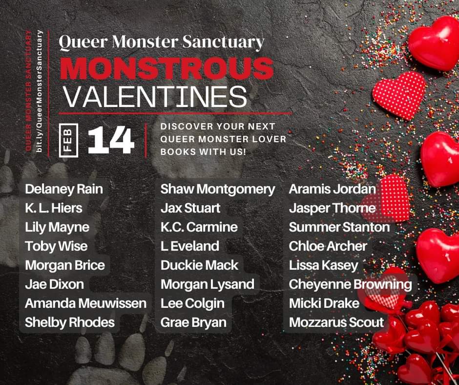 kl_hiers's tweet photo. Hello darlings, come get your #vday party on with me & these monstrous #Authors!
Tomorrow, I will be talking with many other #monster lovers about #Queer monster MCs; #vampires, #ghosts, & #weres oh my~
Bring your #tbr list, you're going to need it ;)
https://t.co/1rWCChscJl https://t.co/WUpChyKkm3
