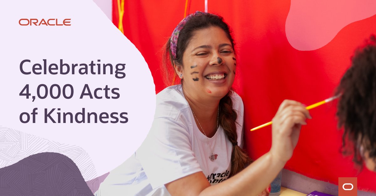 sjarmbruster's tweet photo. I’m excited to participate in @Oracle's #4000ActsOfKindness, a week of making a difference: https://t.co/VYXET8mLTP #OracleVolunteers https://t.co/PAs2KeD0tk