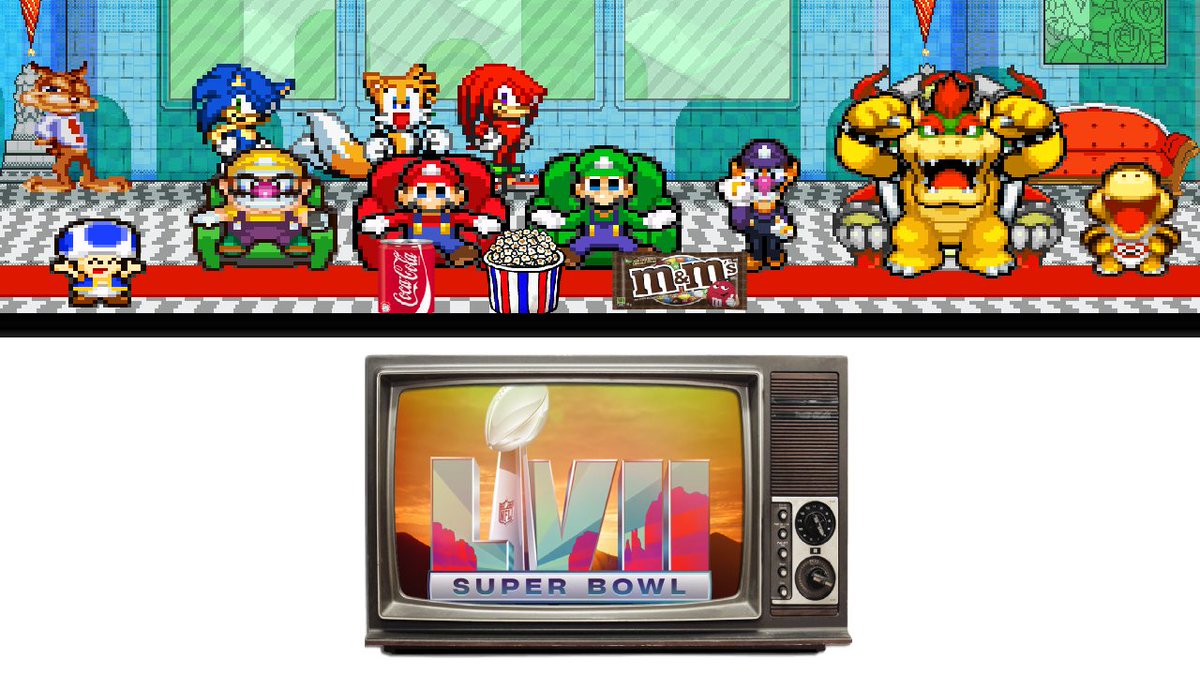 charleslloydjr1's tweet photo. Watching Super Bowl LVII
#accolade
#antagonists
#bubsy
#cocacola
#gaming
#mandms
#nfl
#sega
#sports
#superbowl
#supermario
#marsinc
#nintendo
#protagonists
#sonicthehedgehog
#watching
#marioandsonic https://t.co/eQzFXCNdBa