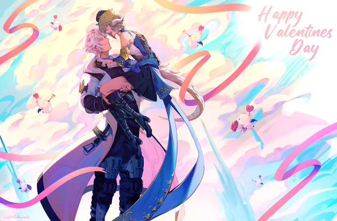 [ Wolcred ]IT IS VALENTINES!!!!!! DAY!!!!!!I hope everyone has a great day with their loved ones #FFXIVART #FF14 #FFXIV 