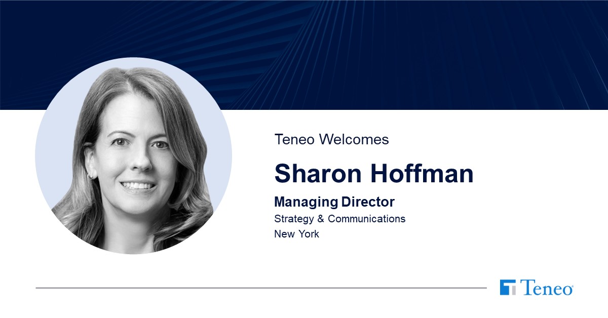 Teneo's tweet photo. Please join us in welcoming Sharon Hoffman as a Managing Director &amp; Senior Executive Communications Coach. Sharon is an award-winning production executive and seasoned #communications consultant in #broadcast news, entertainment and new media. https://t.co/yA8KZbPo60 https://t.co/0htZXuNQuF