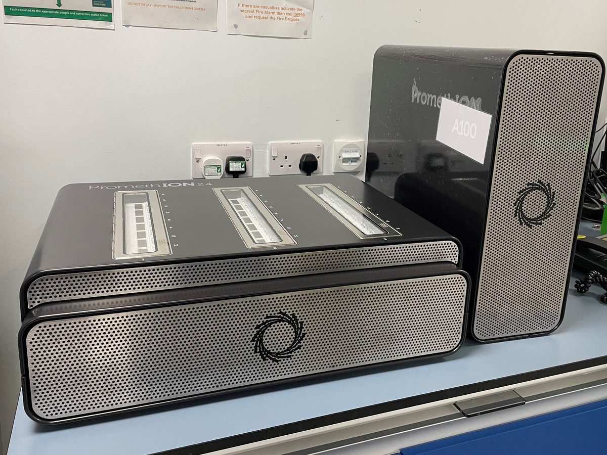 Today we have welcomed a PromethION 24 to the Exeter genomics Laboratory - exciting new tech to help us to make more diagnoses for acutely unwell children  <a href="/SWGenomics/">NHS SW Genomic Medicine Service Alliance</a> <a href="/NHSgms/">NHS Genomic Medicine Service</a> <a href="/CSOSue/">Professor Dame Sue Hill</a> <a href="/SWGLH/">South West Genomic Laboratory Hub</a> <a href="/Danielle_ONT/">Danielle Folkard</a> <a href="/gerald_goh/">Gerald Goh</a> <a href="/nanopore/">Oxford Nanopore</a>