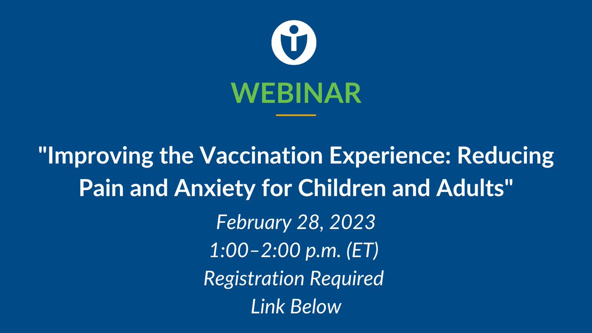 HelpKidsPain (@helpkidspain) on Twitter photo Please join this free webinar with <a href="/DrATaddio/">Anna Taddio</a> and hosted by ImmunizeOrg, “Improving the Vaccination Experience: Reducing Pain and Anxiety for Children and Adults” at 1 p.m. ET on Feb 28.
Register here 👇 us06web.zoom.us/webinar/regist… Please join this free webinar with <a href="/DrATaddio/">Anna Taddio</a> and hosted by ImmunizeOrg, “Improving the Vaccination Experience: Reducing Pain and Anxiety for Children and Adults” at 1 p.m. ET on Feb 28.
Register here 👇 us06web.zoom.us/webinar/regist…