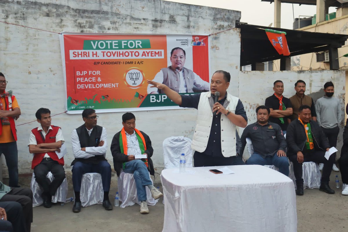 tovihoto's tweet photo. Kicked off my election Campaign today at Ward No. 2 &amp; 22 under 1 Dimapur-l A/C for the forthcoming #NLAElection2023.

Overwhelmed by the huge turnout and support from the people of the respective wards. Grateful for the wonderful beginning!

Vote for BJP, Vote for Progress! https://t.co/wXO3CFkgto