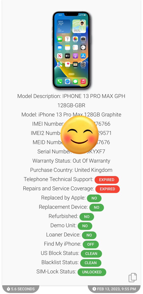 MobiliZeLK's tweet photo. iCloud Clean iPhone 13 Pro Max Sold By ; EE LIMITED UNITED KINGDOM π¬π§ has been successfully,
U N L O C K E D β
#CleanSlow #MobiliZeLK https://t.co/OkZ85eCaKR