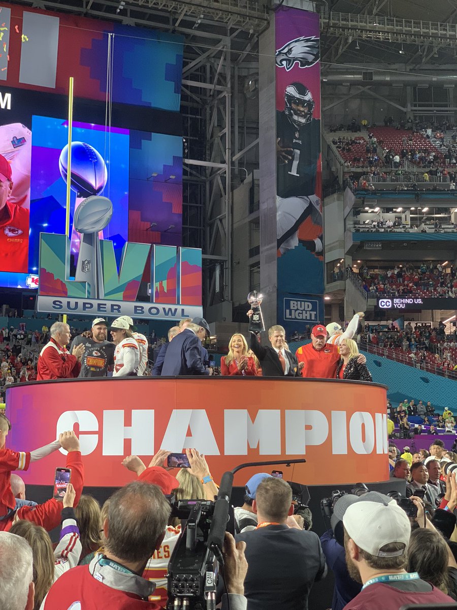 For the second time in 4 years the words escape me. I am so grateful to work with these guys. They finished what they started months ago in July. Now they are the World Champs! What a journey. #ChiefsKingdom #SBLVII
