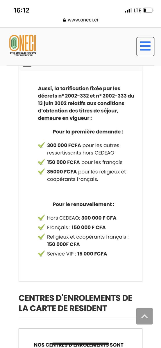 Prom_Ivoire's tweet photo. 𝐎𝐍𝐄𝐂𝐈 | 𝐂𝐀𝐑𝐓𝐄 𝐃𝐄 𝐑𝐄𝐒𝐈𝐃𝐄𝐍𝐓

La Carte de séjour de retour en Côte d’Ivoire. L'ONECI ouvre un service pour l'établissement de la Carte de R��sident dans son agence principale,
150 000 Fcfa pour les français
300 000 Fcfa pour les s ressortissants hors-CEDEAO. https://t.co/L6aNNX61nf