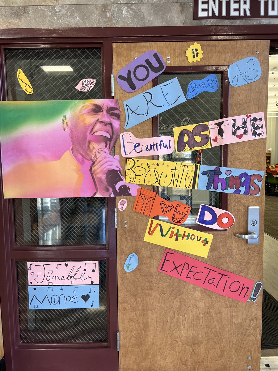GSA members did a great job decorating the library door for Black History Month with a powerful quote by Janelle Monáe: “You are only as beautiful as the many beautiful things you do without expectation.”