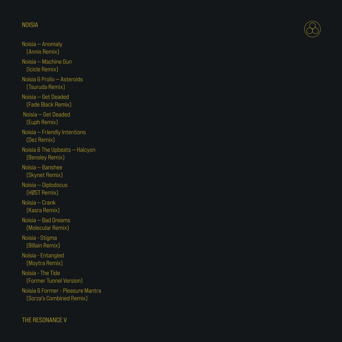 This Friday: The Resonance V: <a href="/VISIONrecs/">VISION</a> 

Remixes by: 

<a href="/Annix_UK/">Annix</a> 
@Iciclemusic 
<a href="/tsuruda/">tsuruda</a> 
<a href="/fadeblackuk/">Fade Black</a> 
@EuphDNB 
Dez
<a href="/bensley_music/">Bensley</a> 
<a href="/SkynetAudio/">Skynet Audio</a> 
<a href="/host__music/">HØST</a> 
<a href="/kasracritical/">Kasra</a> 
<a href="/moleculardnb/">MOLECULAR</a> 
<a href="/Billain/">B I L L A I N / A N T I R E A L</a> 
Moytra
<a href="/formerformer/">Former</a> 
<a href="/sorzaofficial/">Sorza</a>