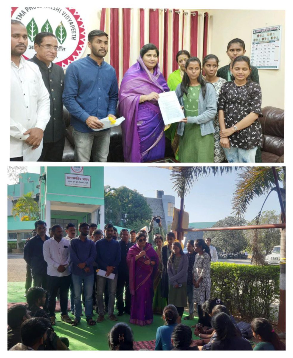 Aniketthorat37's tweet photo. #JusticeForAgrilEngg 
#MPKV, राहुरी येथे आंदोलनस्थळी भेट देऊन कृषि अभियंत्यांच्या समस्या जाणून घेऊन युवराज्ञी संयोगिताराजे छत्रपती यांनी निवेदन स्वीकारले 
@YuvrajSambhaji @mieknathshinde @Dev_Fadnavis 
@CMOMaharashtra 
@maha_governor
@mpsc_office
#MPSC #ABVPForStudents https://t.co/x7IsEgdWhV