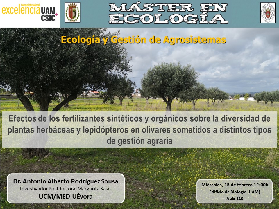 EcologiaUam's tweet photo. Este miércoles 15 de febrero, conferencia de Antonio Rodríguez Sousa en  la asignatura de #Ecología y Gestión de #Agrosistemas, del #másterenEcología de la #UAM. https://t.co/EhKEEMHoRC