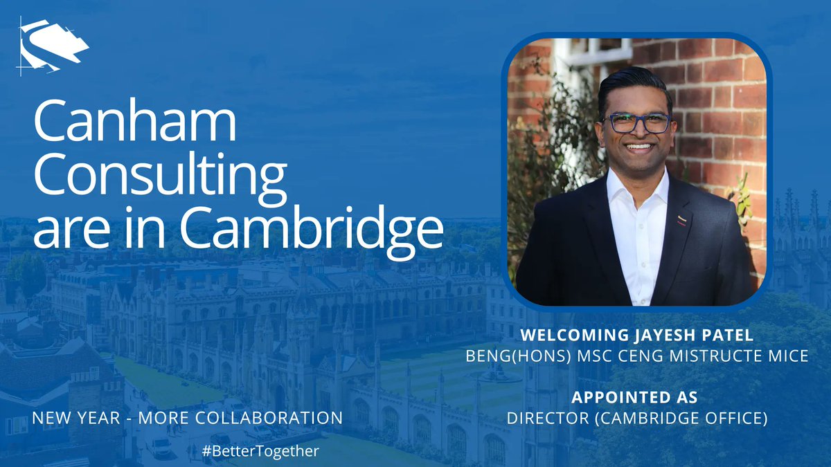We are delighted to welcome Jayesh Patel to the team as Director of our new office in Cambridge.
Read more about this exciting move on our website &gt;  buff.ly/3YthuXt #Cambridge #collaboration