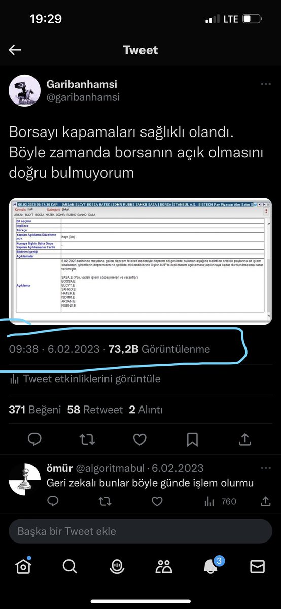 Pazartesi saat 09:38 de borsanın açık olmasını doğru bulmadığımızı belirttik. Keşke erken aksiyonda bulunulabilseydi. Yine de geç değil #borsadaislemleriptaledilsin