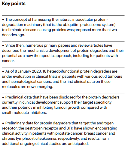 In a new Review, Deborah Chirnomas, Keith Hornberger & @CraigMCrews discuss advances that supported the entry of heterobifunctional protein degraders into clinical studies and describe the first data emerging from these studies: nature.com/articles/s4157… #bcsm #PCSM #hemeonc #caxtx